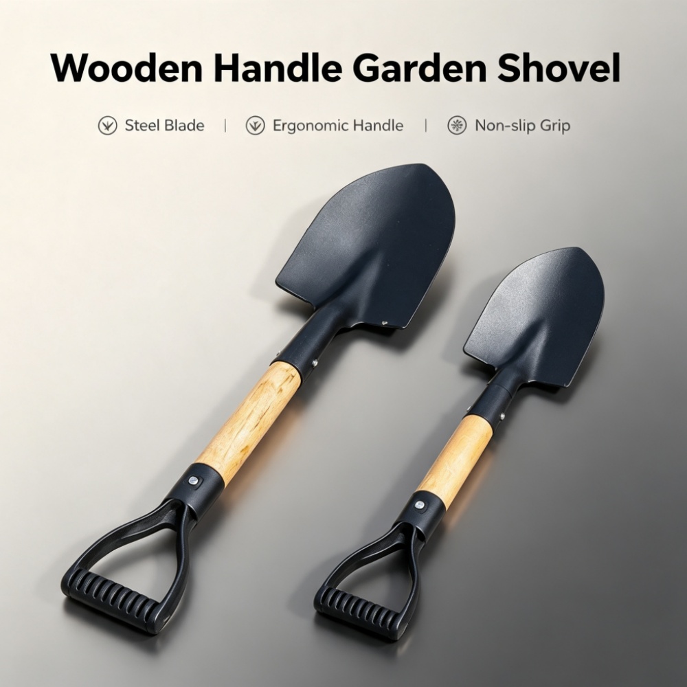 Gardening Tools Spade - 천연 나무 손잡이 부식 방지 강철