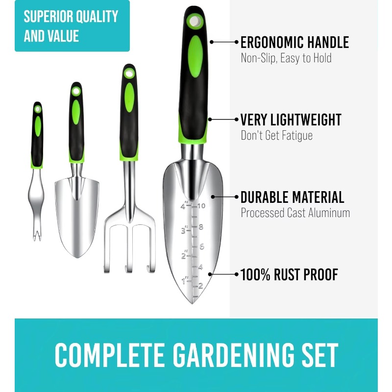 9종 인체공학적 정원 도구 세트, 전정가위, 삽, 갈퀴 - Gardening Hand Tools Yard 리뷰 및 가격